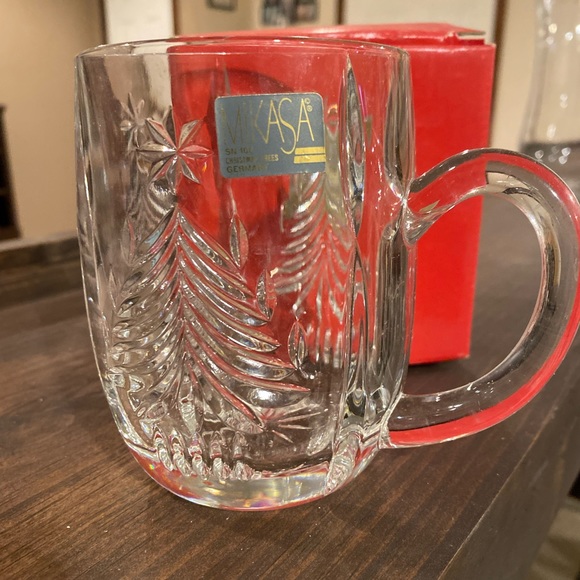 Mikasa crystal christmas tree platter